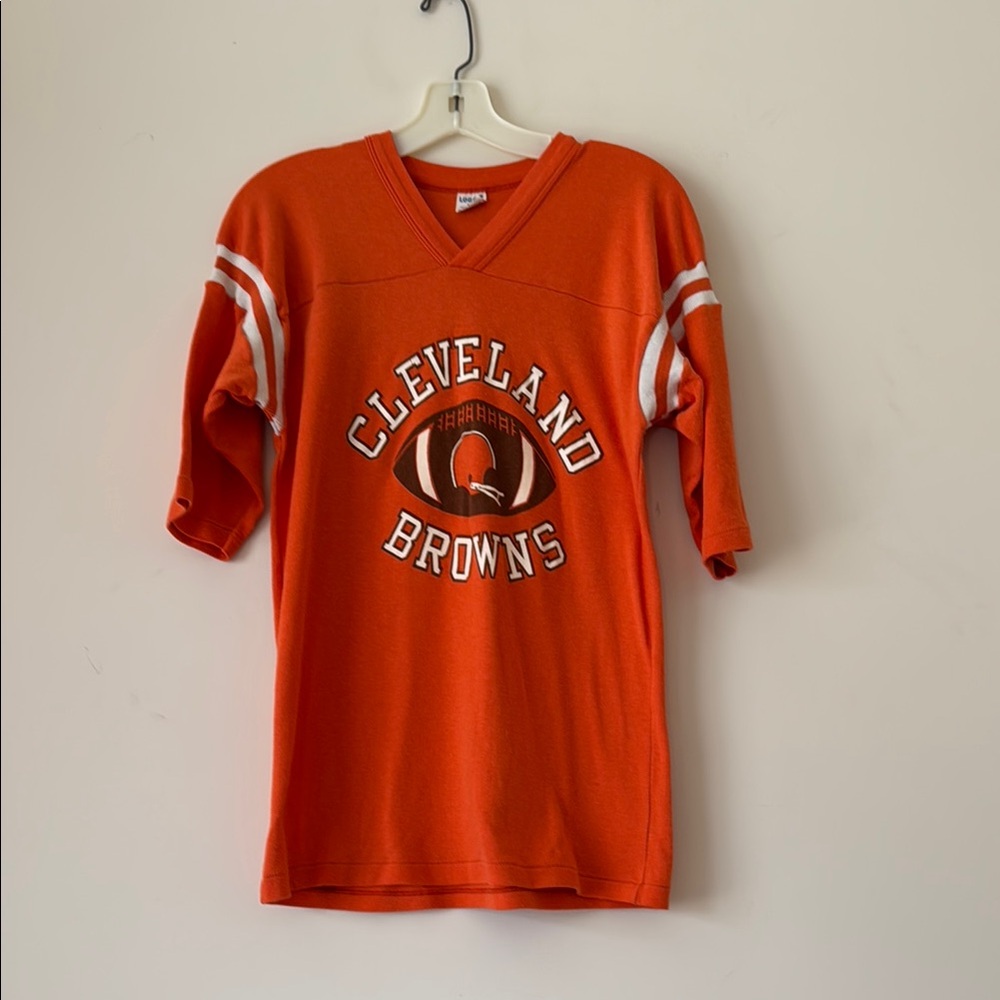 Cleveland Browns Orange Shirt 3/4 length sleeves